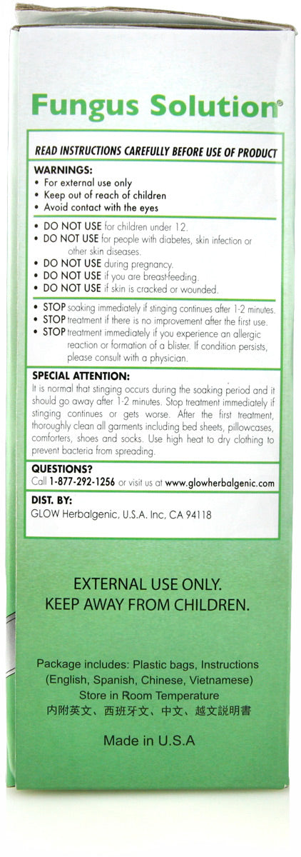 Glow® Fungus Solution, side panel 2