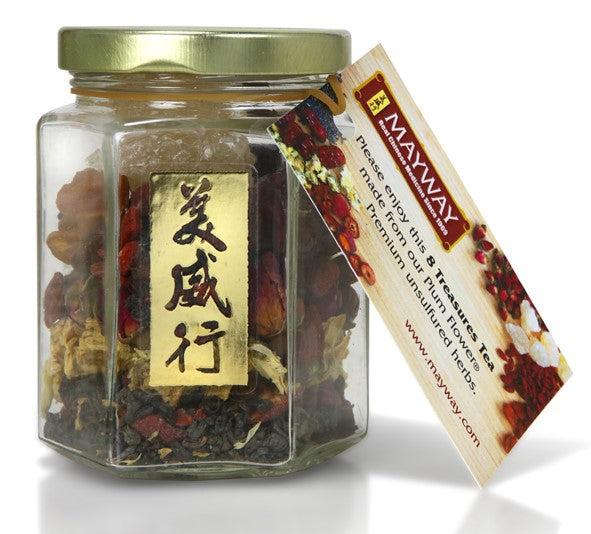 Plum Flower™️ Eight Treasures Tea, in jar