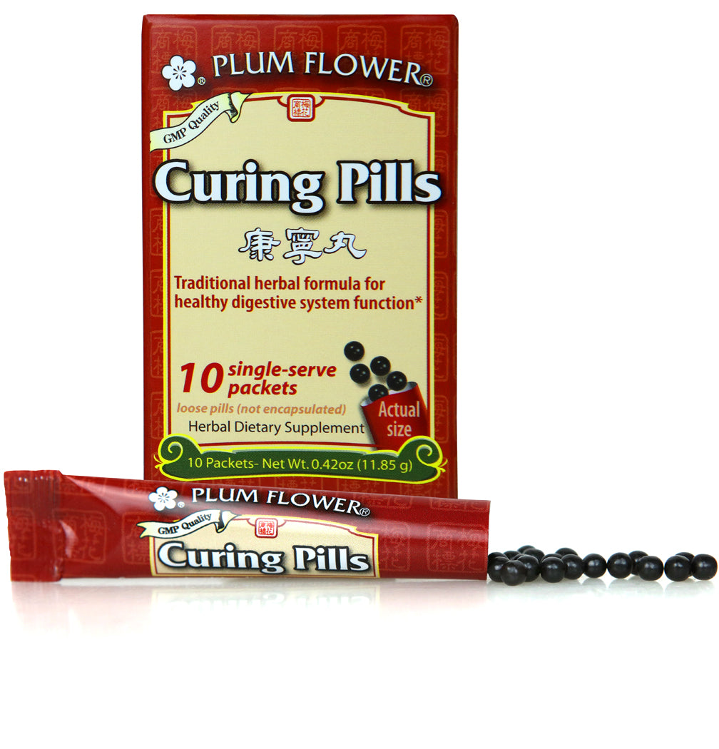 Plum Flower™️ Curing Pills stick pack, 10 single-serve packets. Traditional herbal formula for healthy digestion system function*