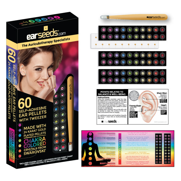 Ear seeds- Swarovski Crystal Chakra Colored