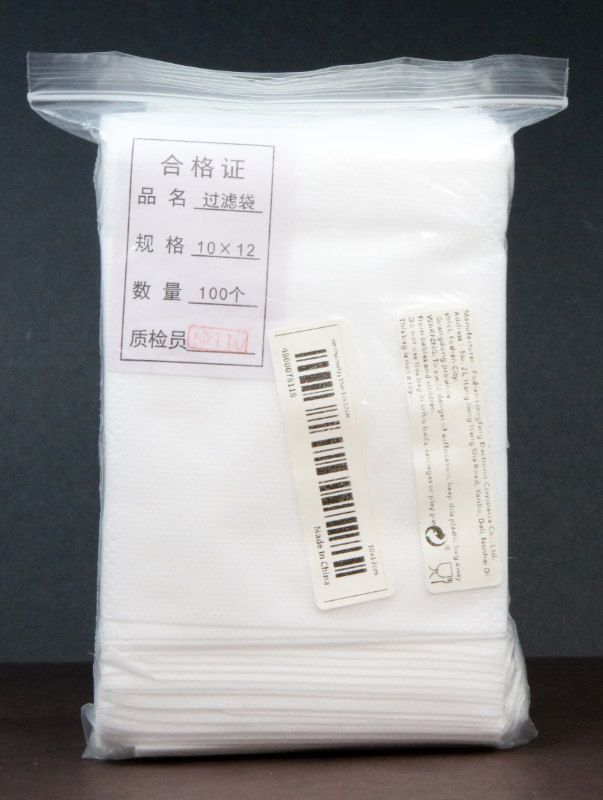 Filter Bags with string, in a clear zip top bag.