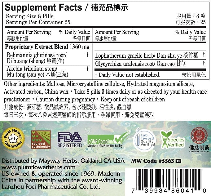 Plum Flower™️ The Red Door Teapills, supplement facts