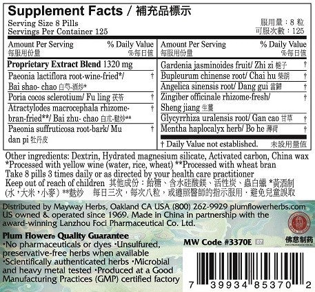 Plum Flower™️ Free & Easy Wanderer Plus Teapills, supplement facts