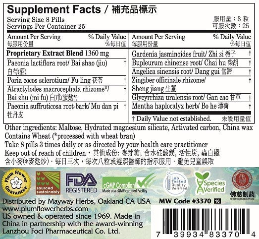 Plum Flower™️ Free & Easy Wanderer Plus Teapills - supplement facts