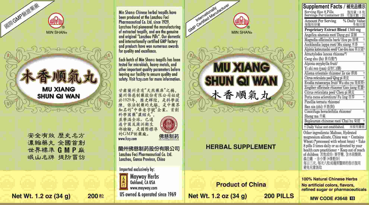 Min Shan® Mu Xiang Shun Qi Wan - box panels
