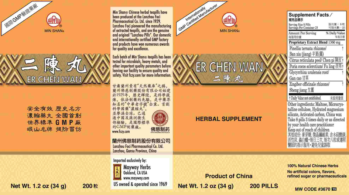 Min Shan® Er Chen Wan - box panels