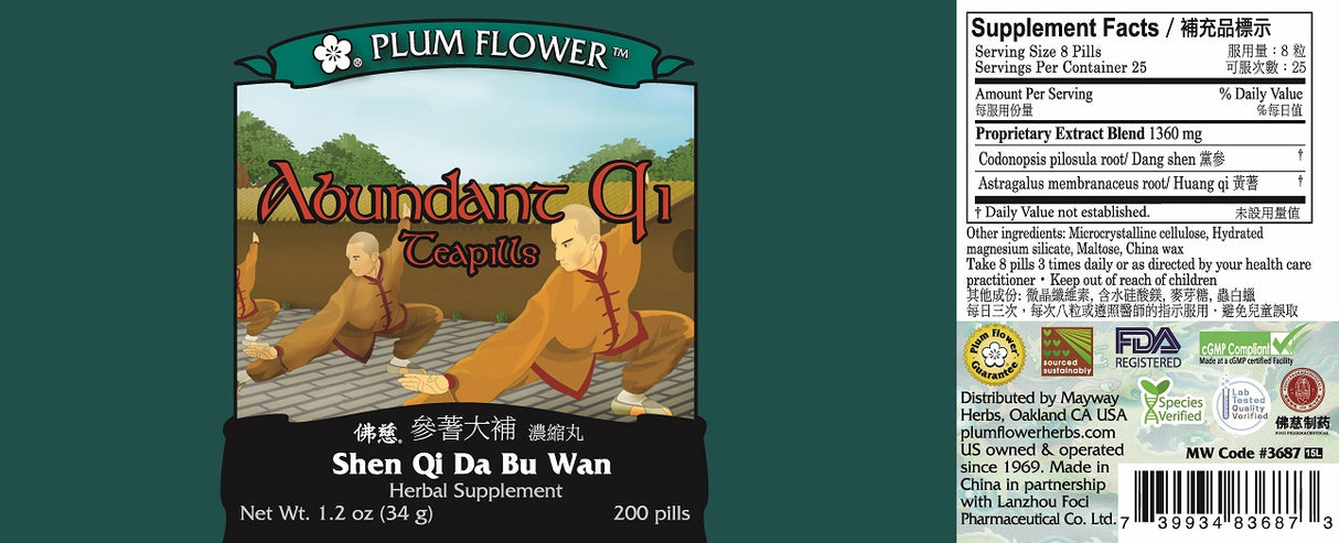Plum Flower™️ Abundant Qi Teapills - full label