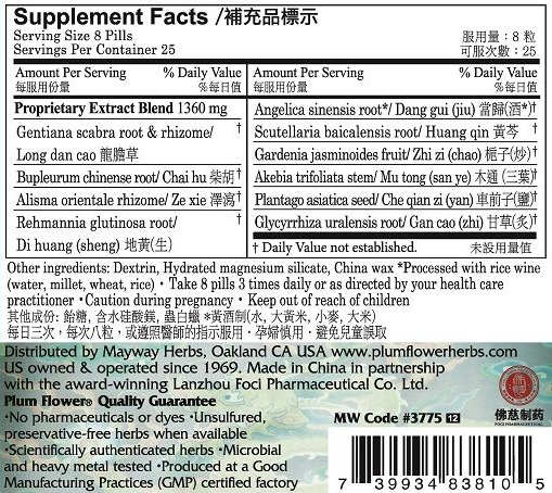 Plum Flower™️ Snake & The Dragon Teapills, supplement facts