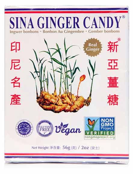 Sina Ginger Candy, 56g / 2oz, front