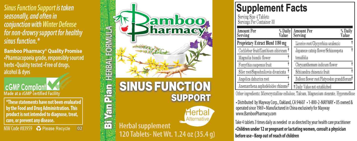 Bamboo Pharmacy™️ Sinus Function Support, full label