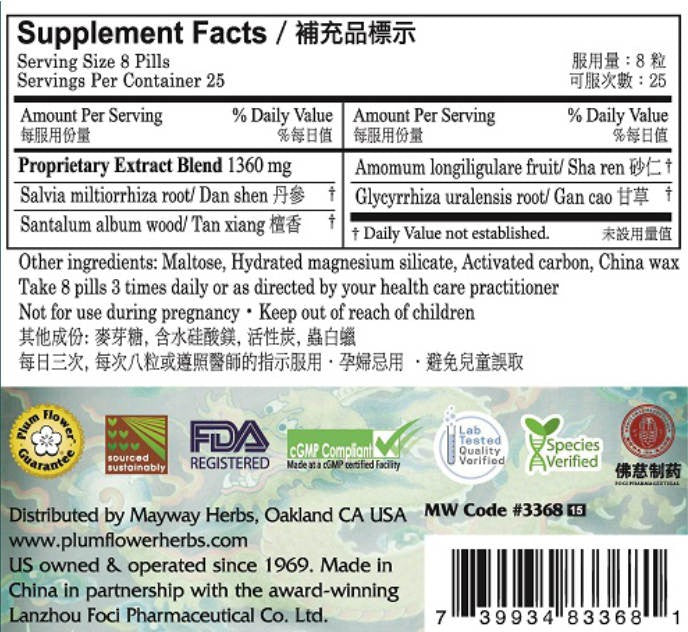 Plum Flower™️  Salvia Teapills, supplement facts 