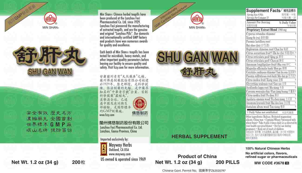 Min Shan® Shu Gan Wan - box panels