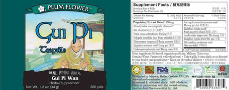 Plum Flower™️ Gui Pi Teapills - full label