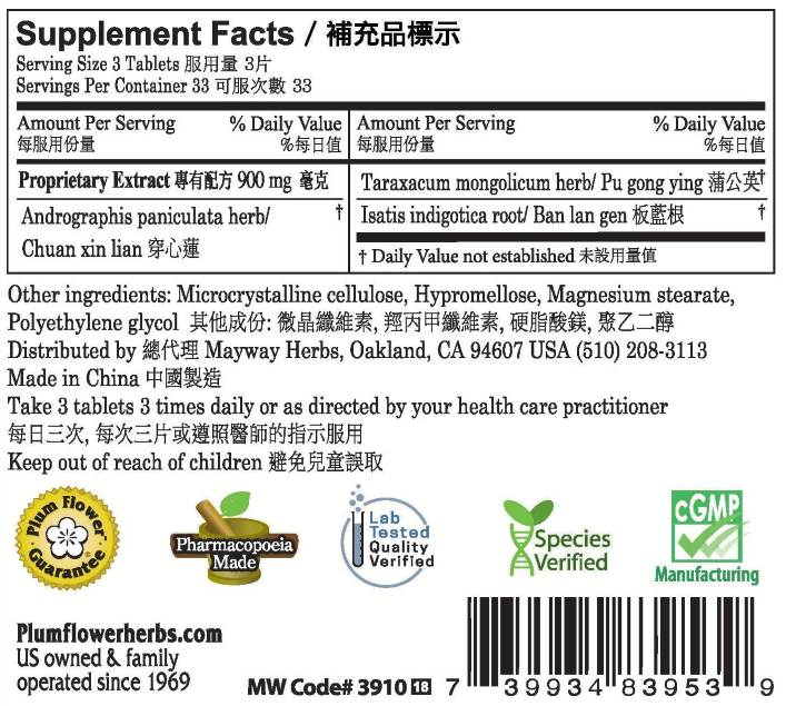 Plum Flower™️ Chuan Xin Lian - supplement panel