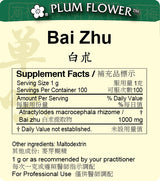 Plum Flower™️ Bai Zhu extract granule-supplement facts