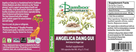 Bamboo Pharmacy™️ Angelica Dang Gui Capsules - full label
