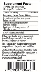 Bamboo Pharmacy™️ Triple Mushroom Capsules supplement facts