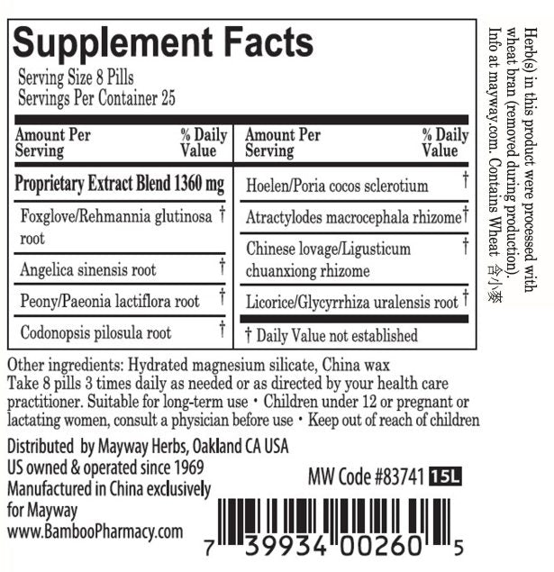 Bamboo Pharmacy® Women's Vitality, supplement facts