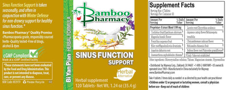 Bamboo Pharmacy™️ Sinus Function Support, full label