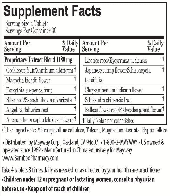 Bamboo Pharmacy™️ Sinus Function Support, supplement facts