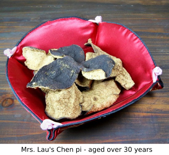 Photo of 30 year old dried tangerine peels called chen pi