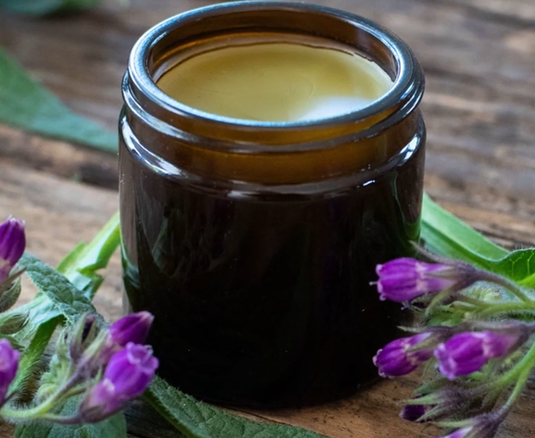 Imave of the finished herbal salve as shown in the do it yourself video