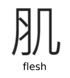 chinese character for flesh