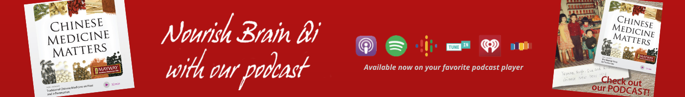 banner showing information about the Mayway podcast called Chinese Medicine Matters for listening to articles