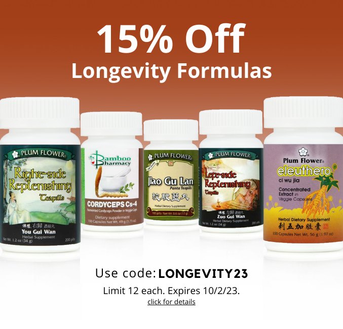 Graphic of sale on formulas that promote longevity click for details