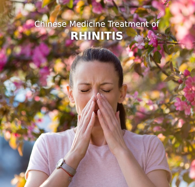Photo of a woman sneezing near a flowering tree with text for article that says part 1 eczema atopic dermatitis topical steroid withdrawal click for article