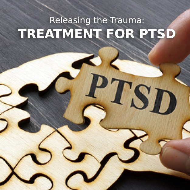 image that shows a puzzle piece that says PTSD over a graphic of a puzzle missing a piece