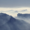 Picture of mountains in a haze of smoke